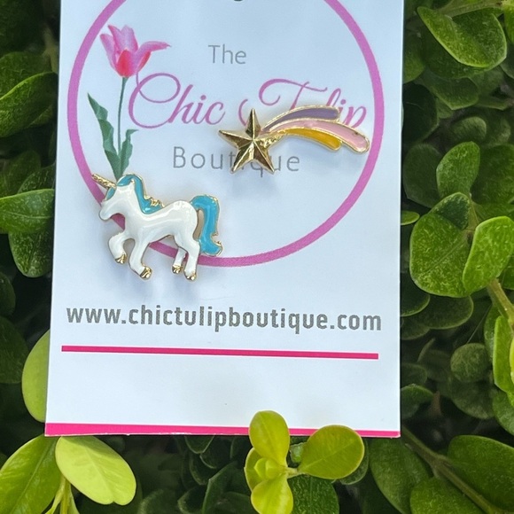 Unicorn Earrings Inspired earrings Stud Cute Shooting Star Earrings cute horse - Picture 7 of 15